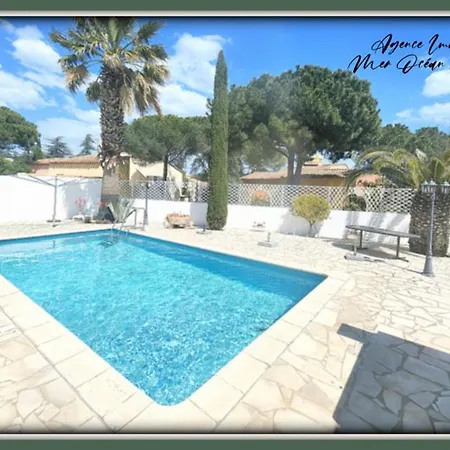 Villa Plain-pied Avec Piscine Chauffee, Bbq, Parking, 3 Pour 6 Pers., - Fr-1-607-195 Agde
